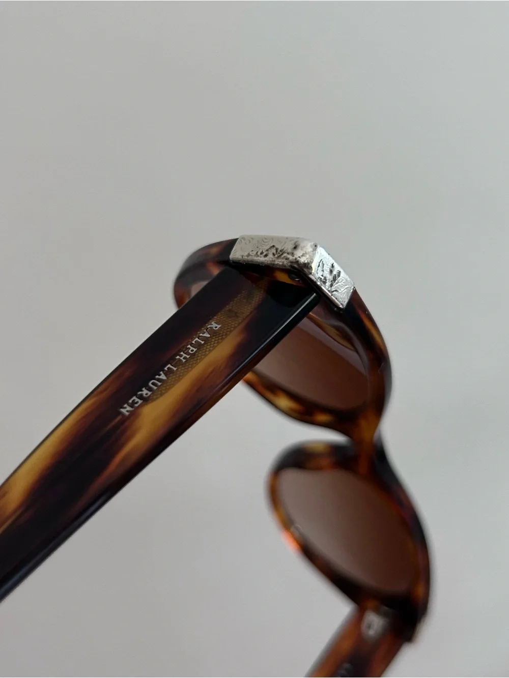 Tortoiseshell Cat-Eye Sunglasses with Silver Accents - Vintage Ralph Lauren